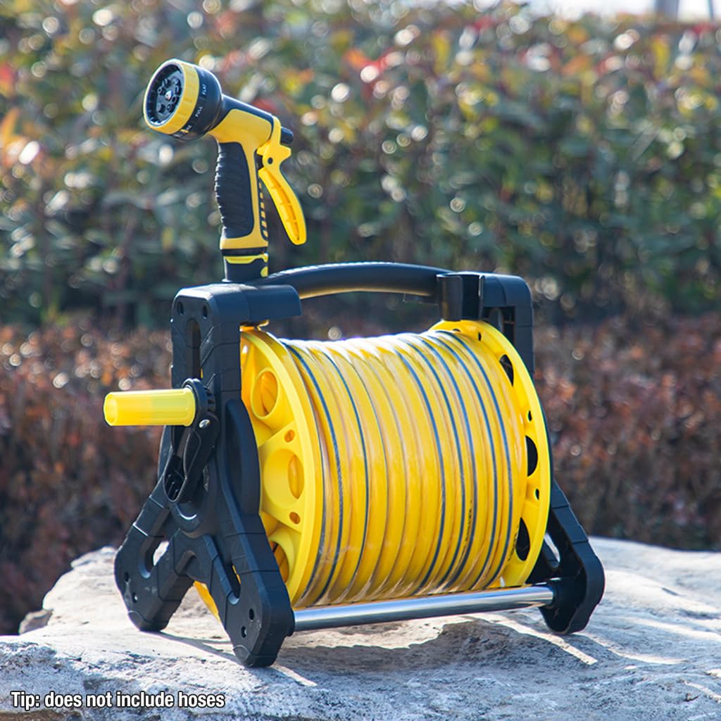 HASTHIP Hose Reel for Garden Hose with Pipe Connector, Labor Saving Hose Reel Hose Holder Gardening, Landscaping, Car Washing, Maximum Length 25m HASTHIP Hose Reel for Garden Hose with Pipe Connector, Labor Saving Hose Reel Hose Holder Gardening, Landscaping, Car Washing, Maximum Length 25m